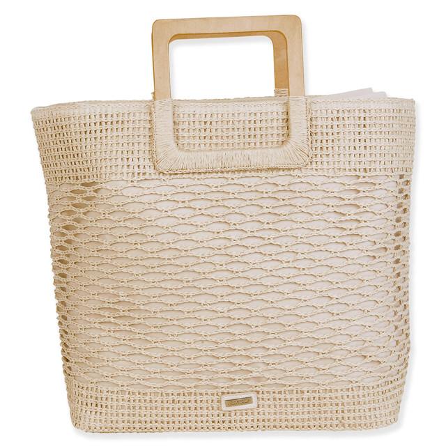 Sun N Sand Natural Paper Crochet Tote | CE6699 A
