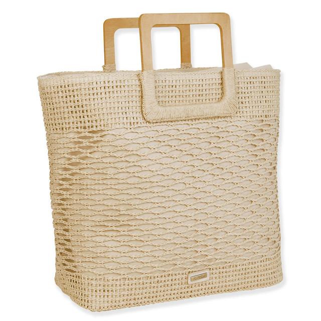 sun n sand Natural Paper Crochet Tote | CE6699 A