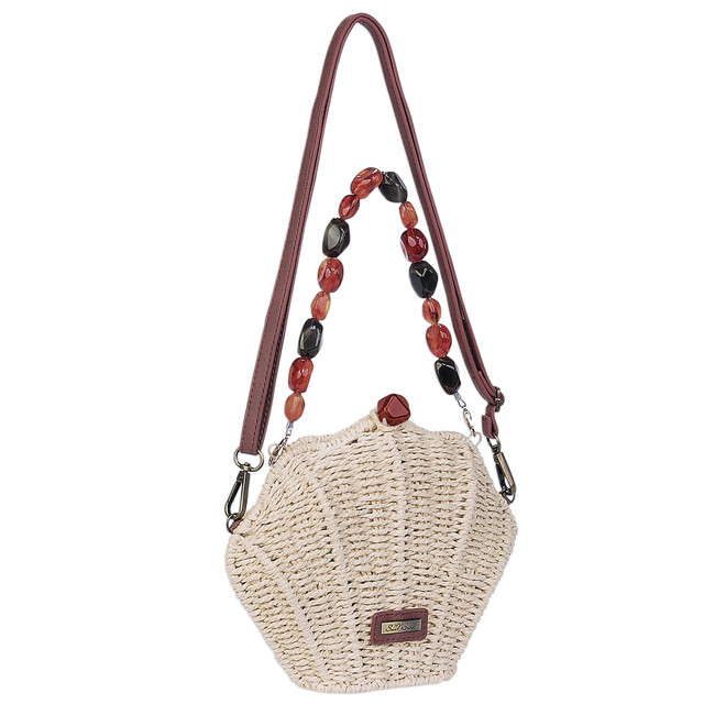 Sun N Sand Natural Paper Straw Crossbody | CE6645 A