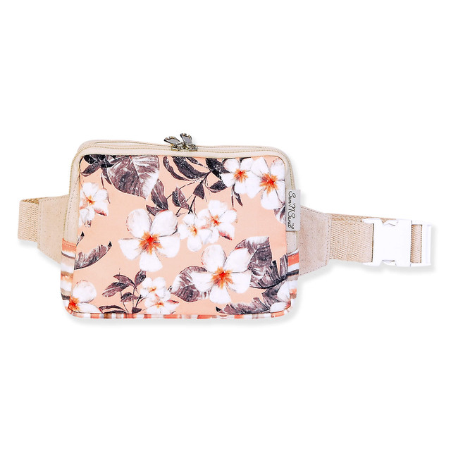 sun n sand Peach Floral Crossbody Belt Bag | SD4812