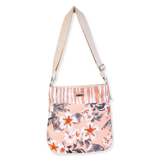 sun n sand Peach Floral Medium Crossbody | SD4811