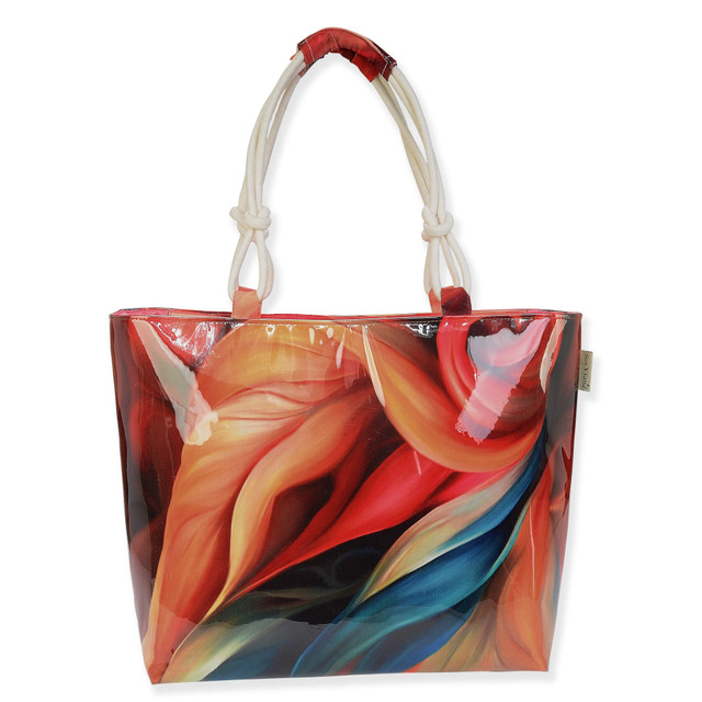 sun n sand Pink Canvas/PVC Shoulder Tote | CE6618 A