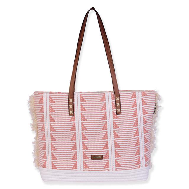 sun n sand Pink Cotton Shoulder Tote | CE6622 B