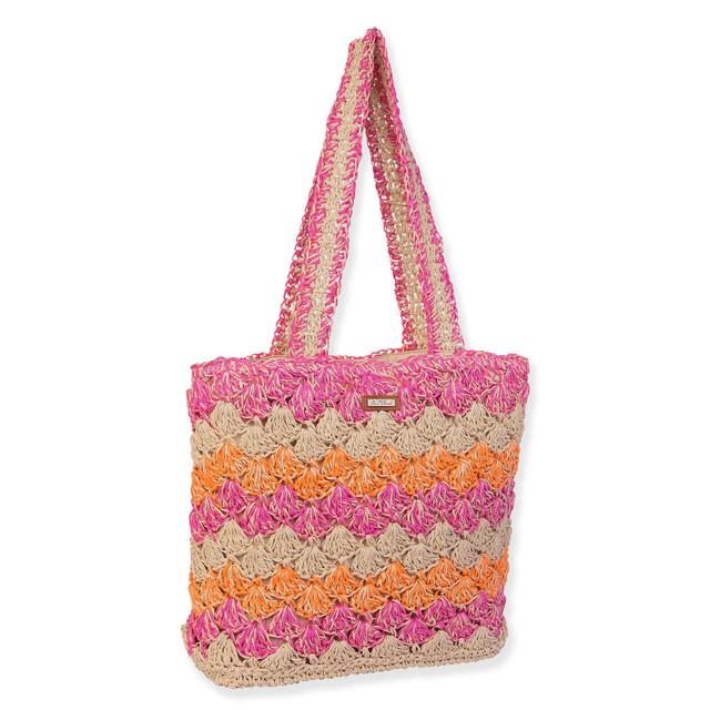Sun N Sand Pink Paper Straw Handbag | CE6653 A