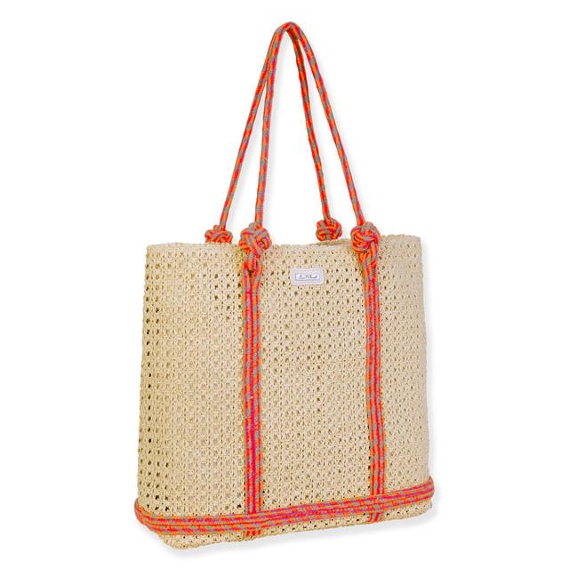 Sun N Sand Pink Paper Straw Handbag | CE6689 A