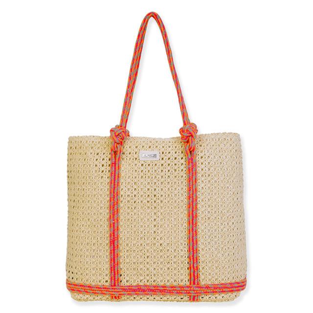 sun n sand Pink Paper Straw Handbag | CE6689 A