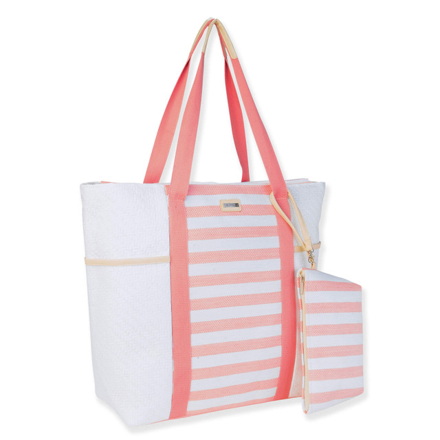 Sun N Sand Pink Paper Straw Shoulder Tote | CE6714 A