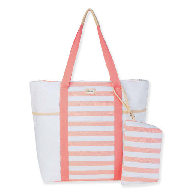 sun n sand Pink Paper Straw Shoulder Tote | CE6714 A