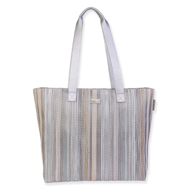 sun n sand Silver Poly Mesh Shoulder Tote | CE6619 A