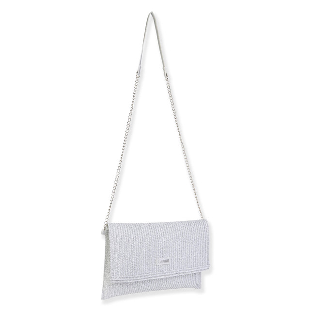Sun N Sand Silver Poly Straw Crossbody | CE6722 A