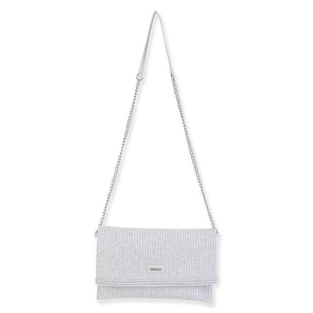 sun n sand Silver Poly Straw Crossbody | CE6722 A