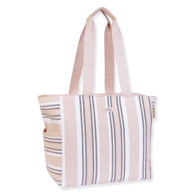 Sun N Sand Tan Linen Shoulder Tote | CE6602 A