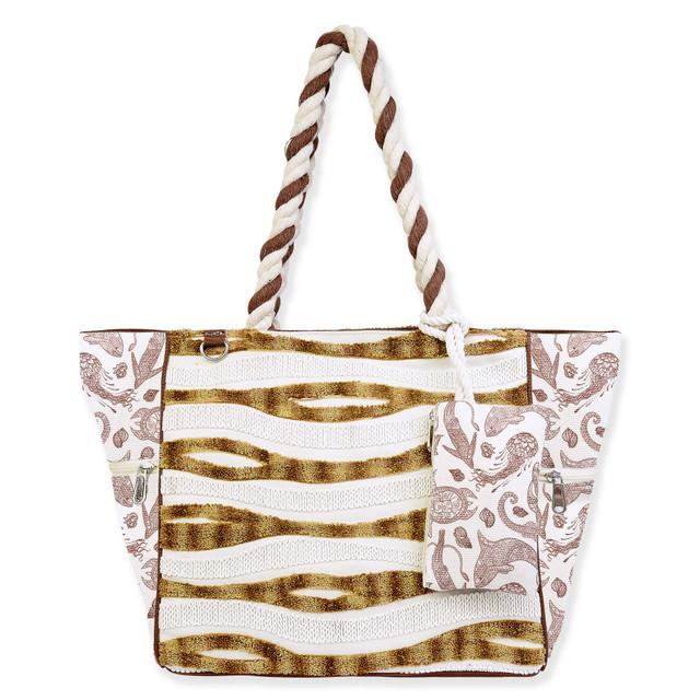 sun n sand Tan Oversized Tote Sea Life | SNS6740 B