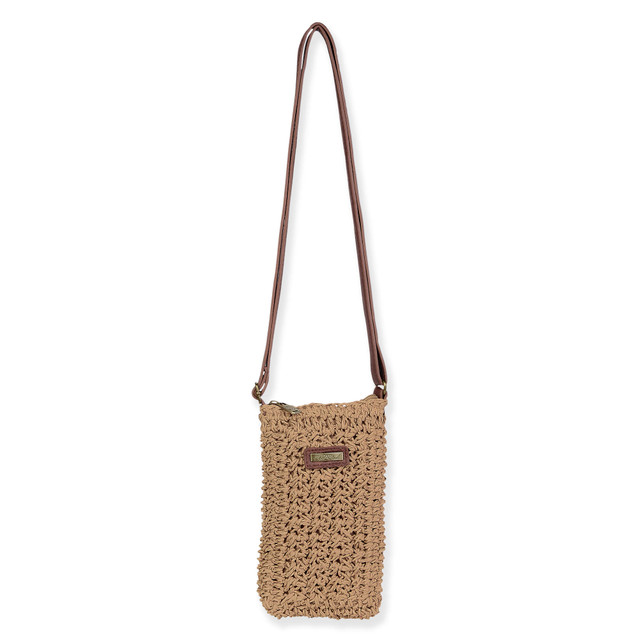 sun n sand Tan Paper Crochet Crossbody | CE6718 B
