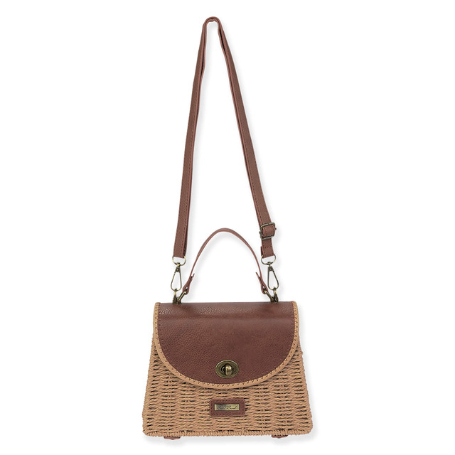 sun n sand Tan Paper Straw Crossbody | CE6644 B