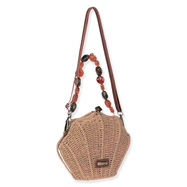 Sun N Sand Tan Paper Straw Crossbody | CE6645 B