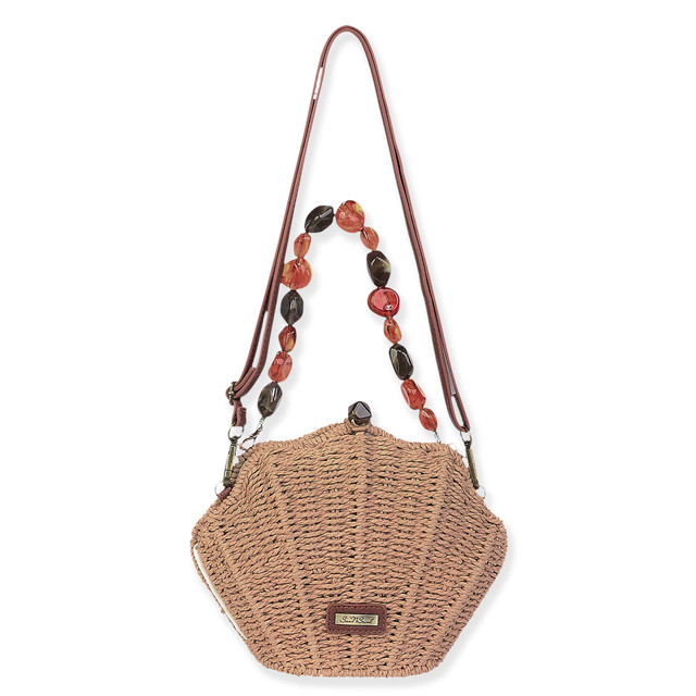 sun n sand Tan Paper Straw Crossbody | CE6645 B