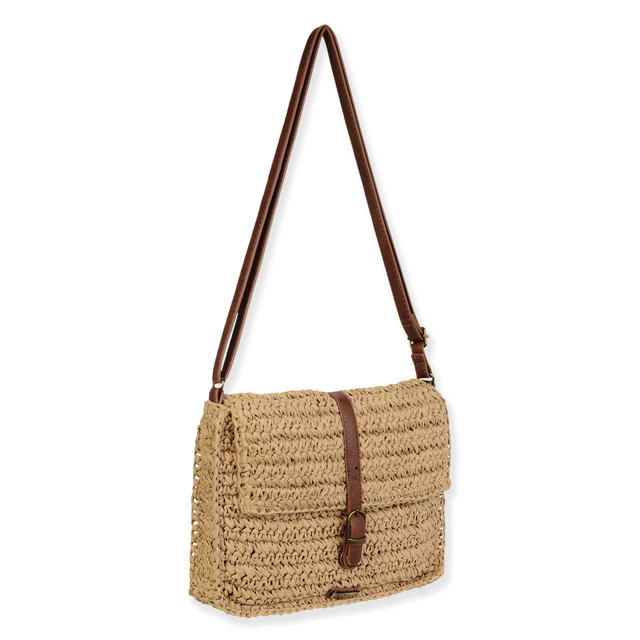 Sun N Sand Tan Paper Straw Crossbody | CE6652 B