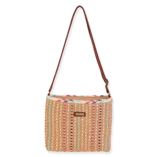 sun n sand Tan Paper Straw Crossbody | CE6713 B