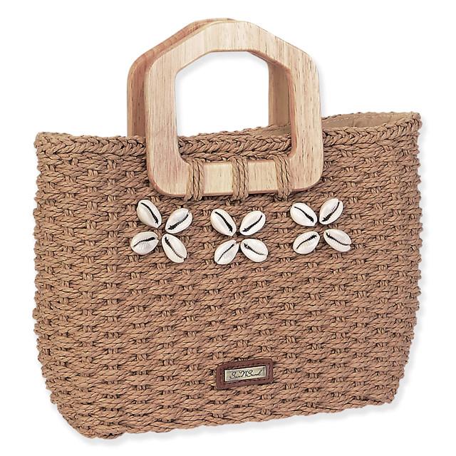 Sun N Sand Tan Paper Straw Medium Tote | CE6643 B