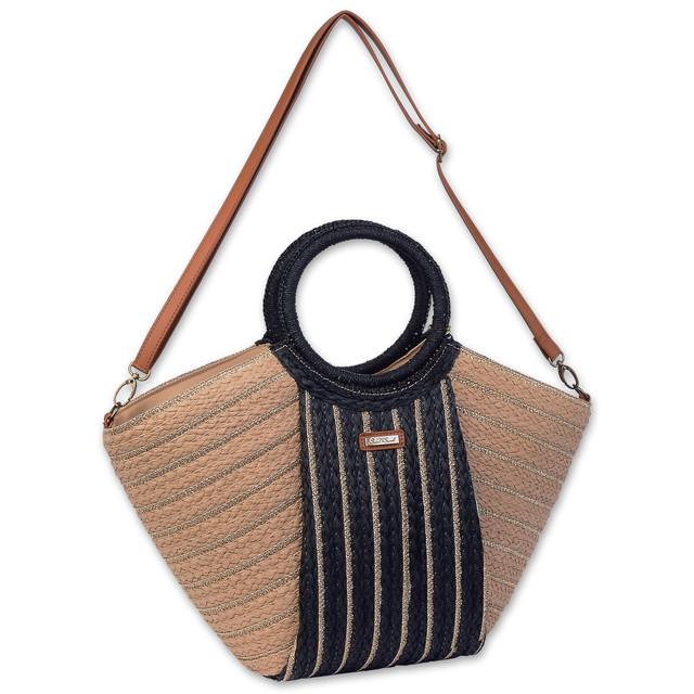 Sun N Sand Tan Paper Straw Shoulder Tote | CE6639 B