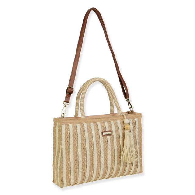 Sun N Sand Tan Paper Straw Shoulder Tote | CE6682 A