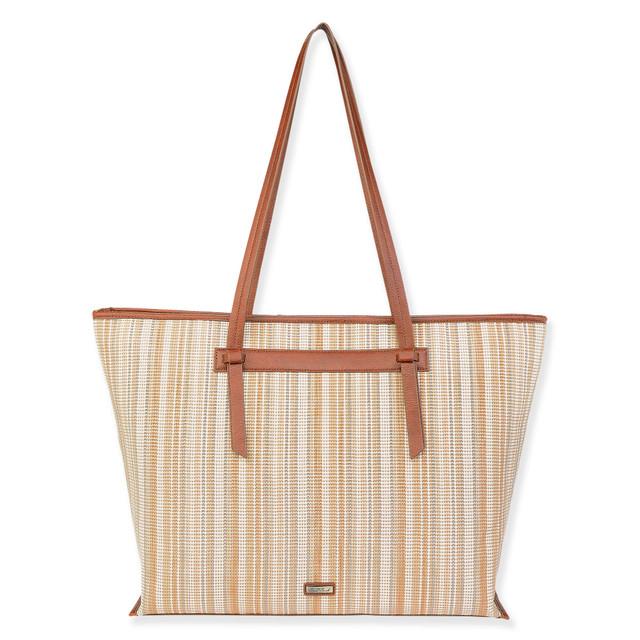 sun n sand Tan Poly Straw Shoulder Tote | CE6635 A
