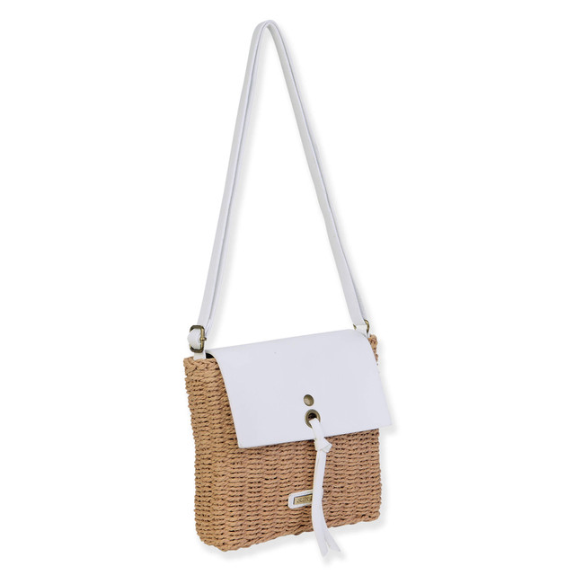 Sun N Sand White Paper Straw Crossbody | CE6712 A