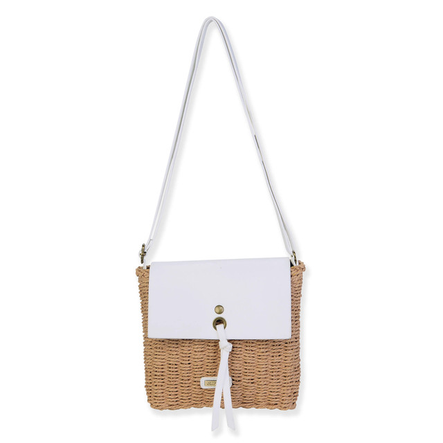 sun n sand White Paper Straw Crossbody | CE6712 A