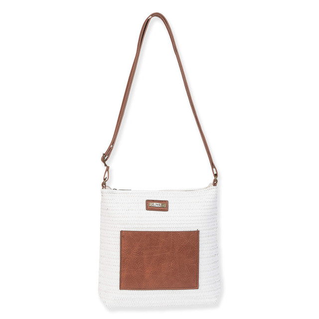 sun n sand White Poly Straw Crossbody | CE6633 B