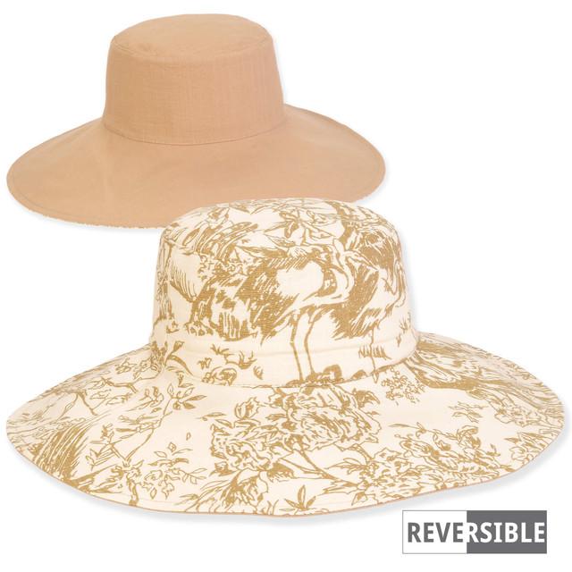 sun n sand Women's Beige Cotton Floppy Brim 4.5
