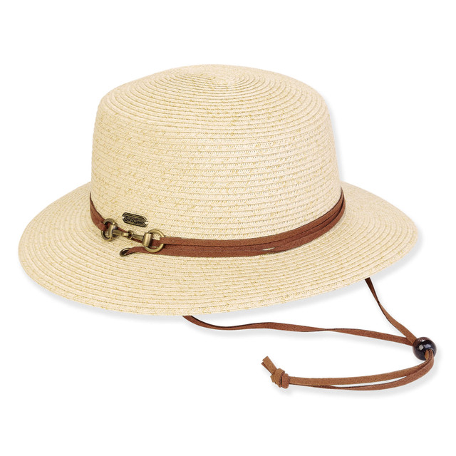 sun n sand Women's Beige Paperbraid Boater Brim 3