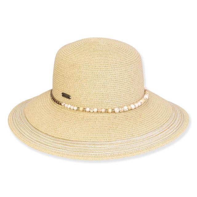 sun n sand Women's Beige Paperbraid Bucket Brim 4