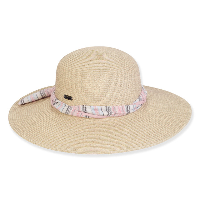 sun n sand Women's Beige Paperbraid Floppy Brim 4