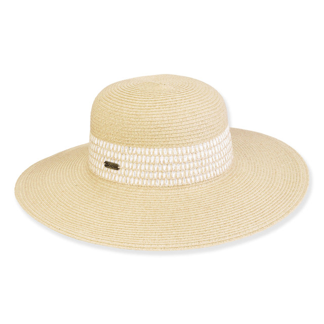 sun n sand Women's Beige Paperbraid Floppy Brim 4