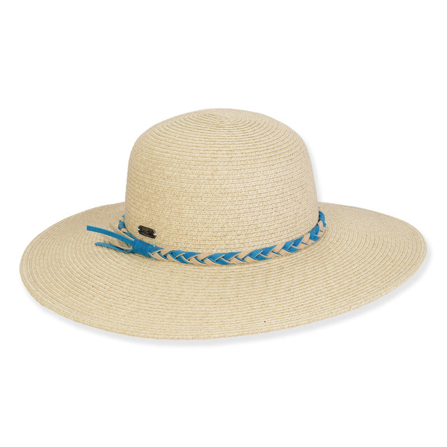 sun n sand Women's Beige Paperbraid Floppy Brim 4
