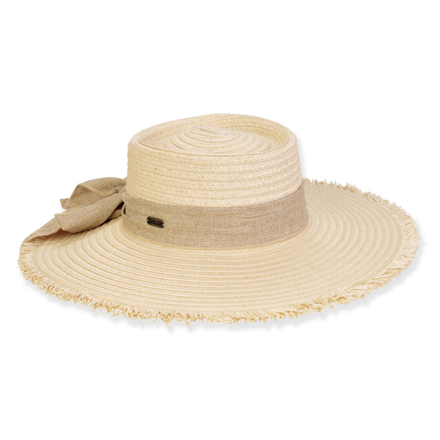 sun n sand Women's Beige Paperbraid Floppy Brim 5