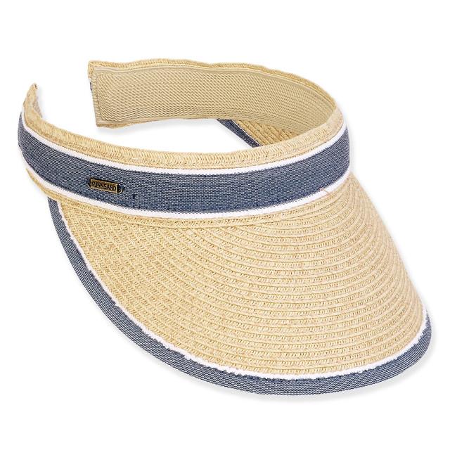sun n sand Women's Beige Paperbraid Visor Brim 3.5