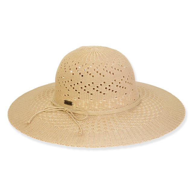 sun n sand Women's Beige Polyester Floppy Brim 4