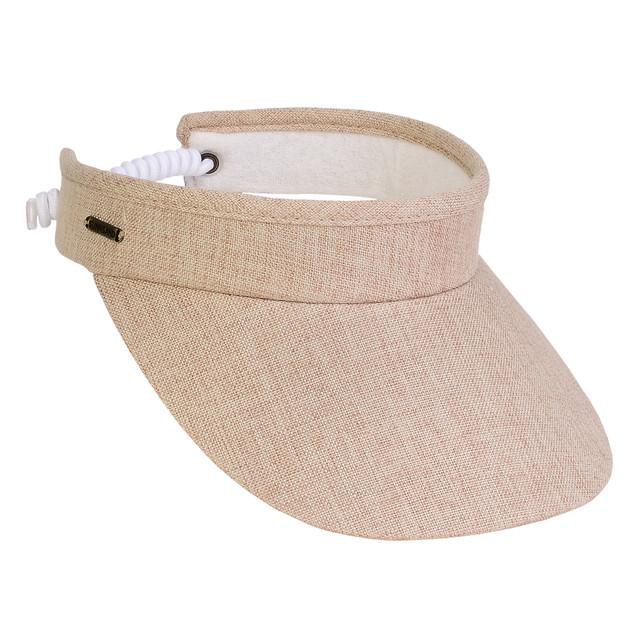 sun n sand Women's Beige Polyester Visor Brim 3.5