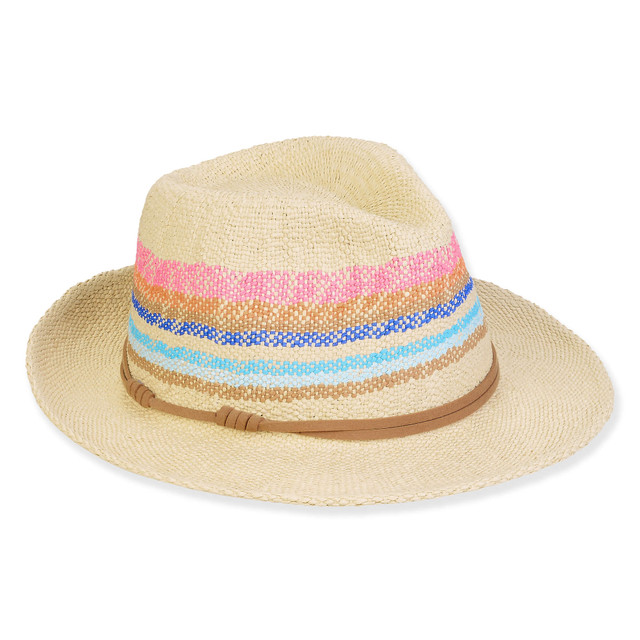 sun n sand Women's Beige Toyo Fedora Brim 2.5