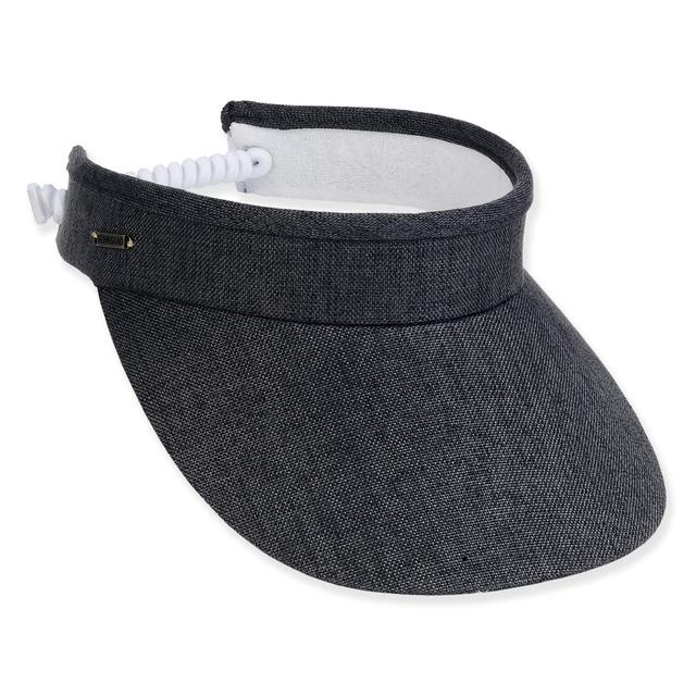 sun n sand Women's Black Polyester Visor Brim 3.5