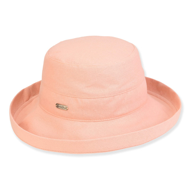 sun n sand Women's Coral Linen Up Brim Brim 2.5