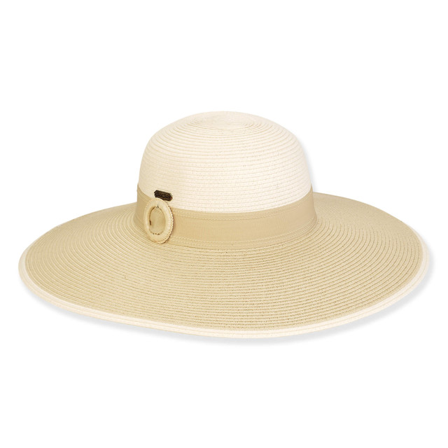 sun n sand Women's Ecru Paperbraid Floppy Brim 4.5