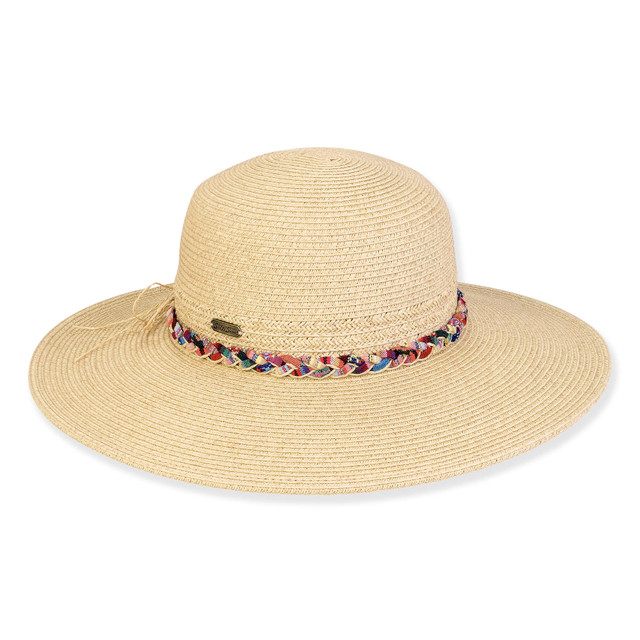 sun n sand Women's Ecru Paperbraid Floppy Brim 4