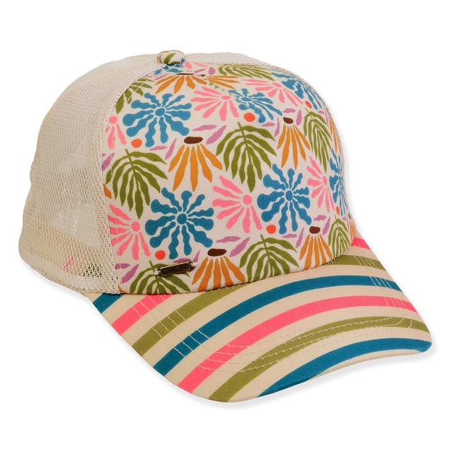 sun n sand Women's Floral Poly Trucker Cap Brim 3