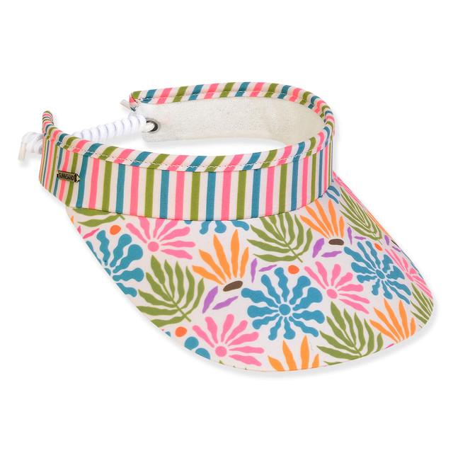 sun n sand Women's Floral Polyester Visor Brim 3.5