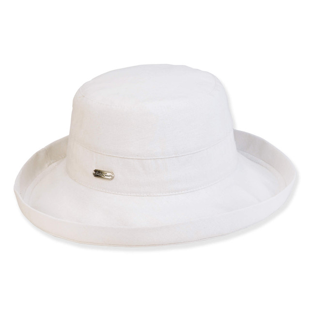 sun n sand Women's Ivory Linen Up Brim Brim 2.5