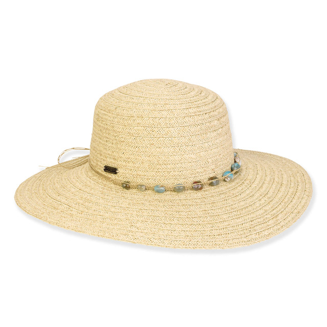 sun n sand Women's Ivory Paperbraid Floppy Brim 4