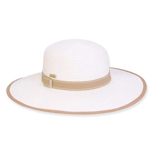 sun n sand Women's Ivory Paperbraid Floppy Brim 4